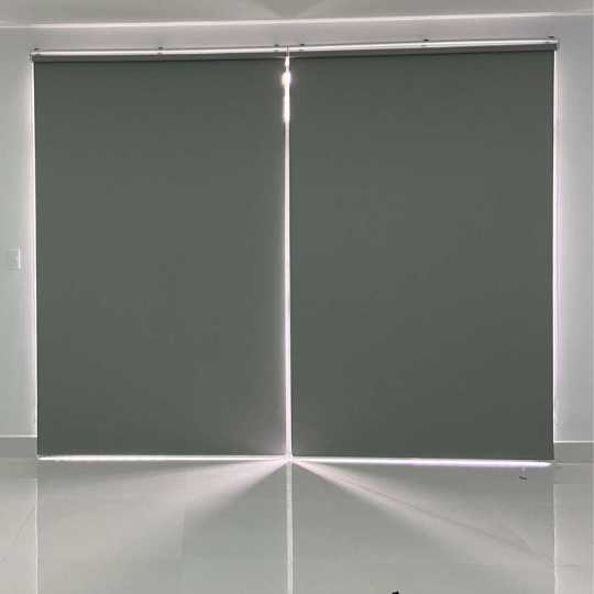 Rèm Cuốn Vải Trơn Xám