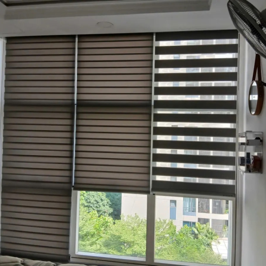 Rèm Cầu Vồng Hàn Quốc Hai Lớp Sang Trọng Cho Cửa Sổ Hiện Đại